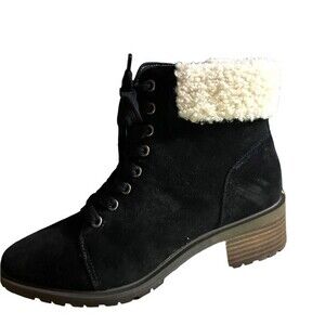 Lucky Brand JACENIA SUEDE STACKED HEEL ANKLE Boots. Size 8.